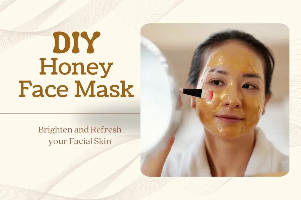 A woman applying a DIY honey face mask for glowing skin using a brush, highlighting a natural and gentle skincare routine for radiant results.