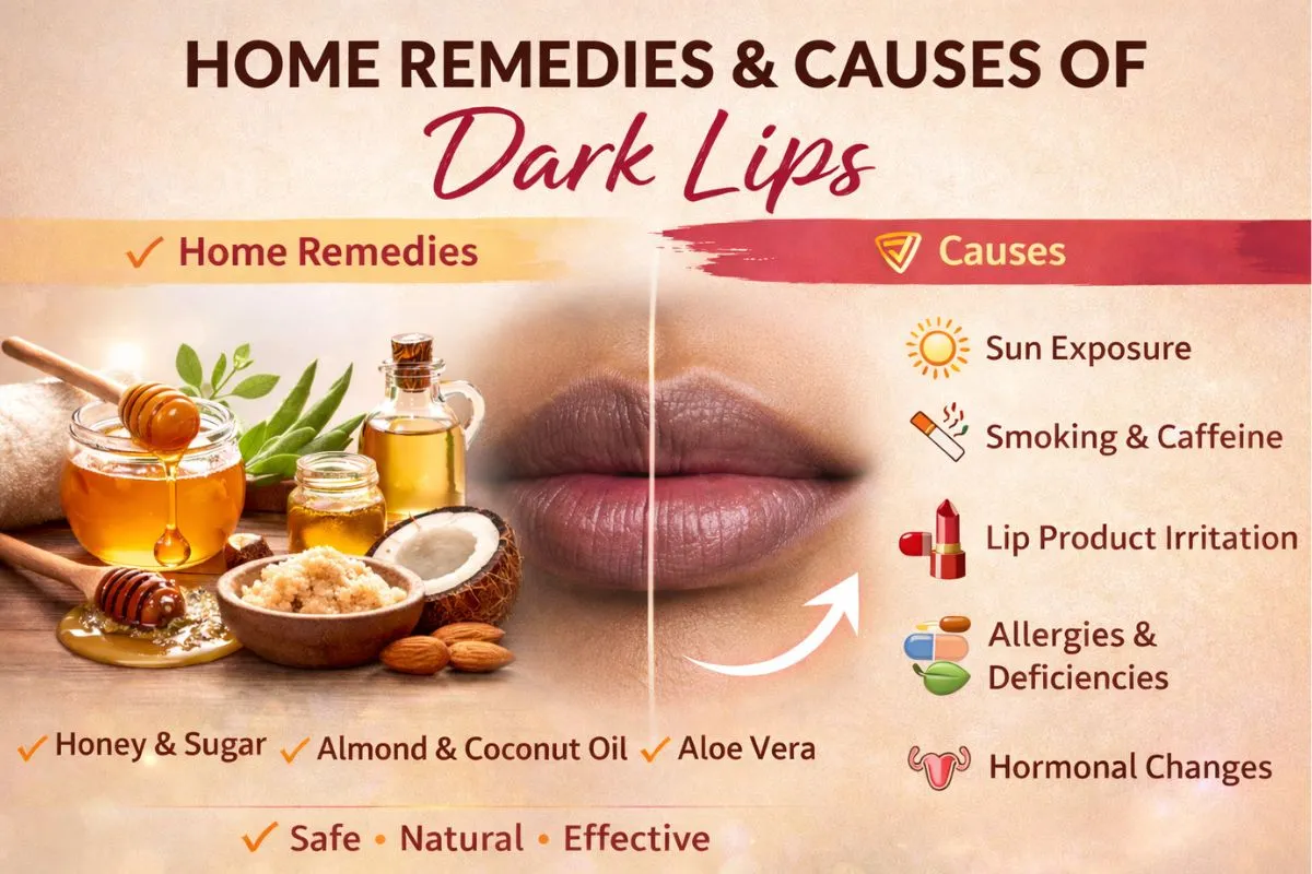 Causes of dark lips and home remedies for dark lips