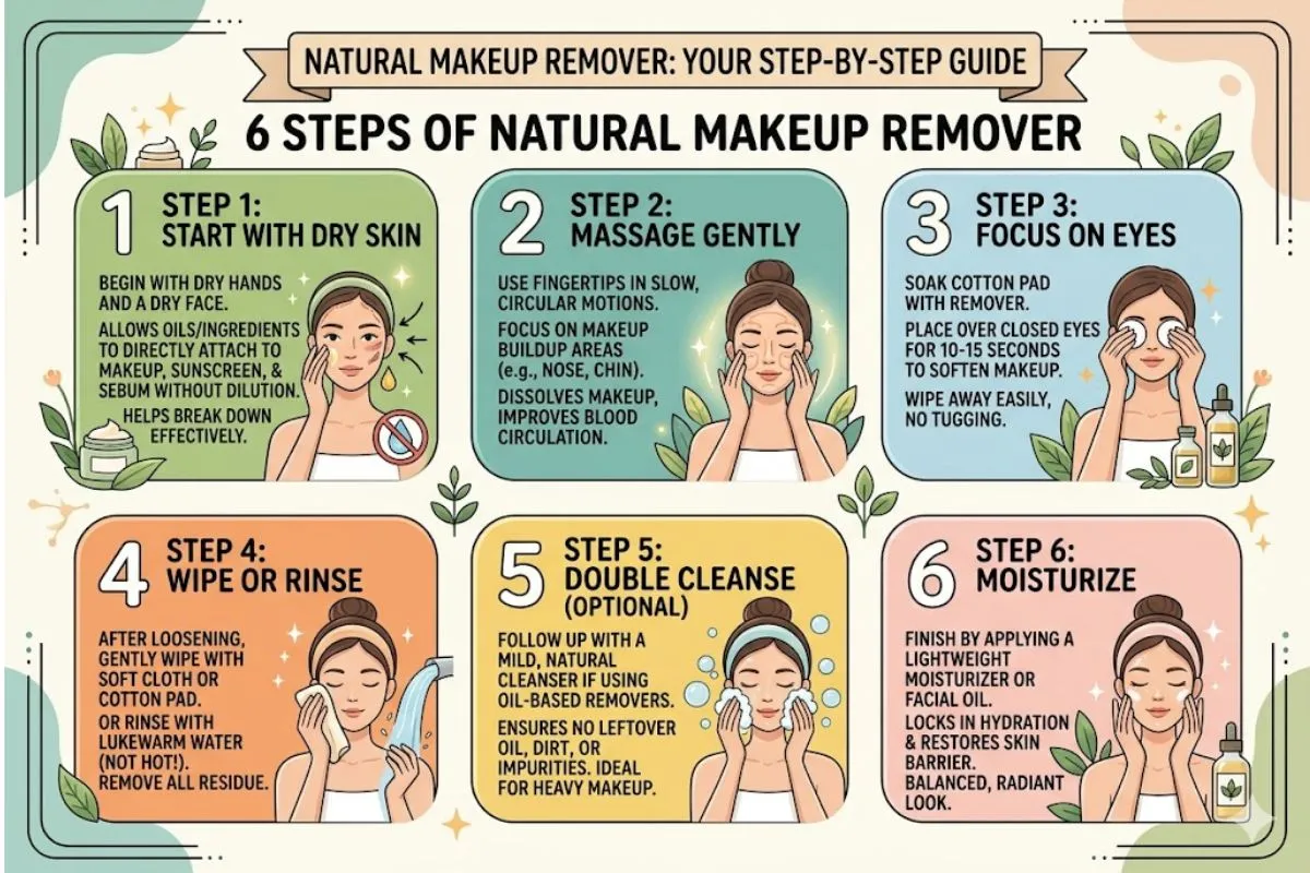 How to Remove Makeup Naturally 6 steps to follow
