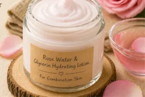 Rose Water & Glycerin Hydrating Homemade Lotion for Combination skin
