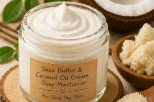 Shea Butter & Coconut Oil Homemade Cream for Very dry skin 