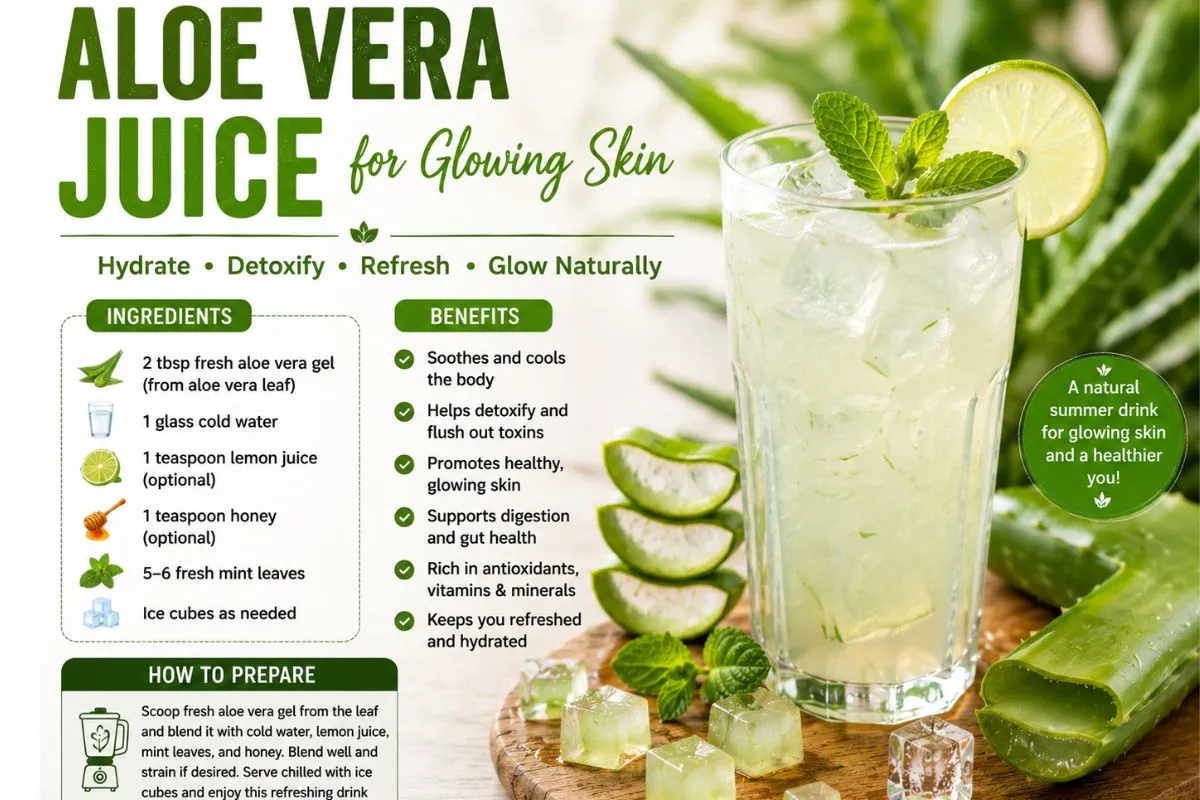 Aloe vera Morning Detox Drink for Glowing Skin