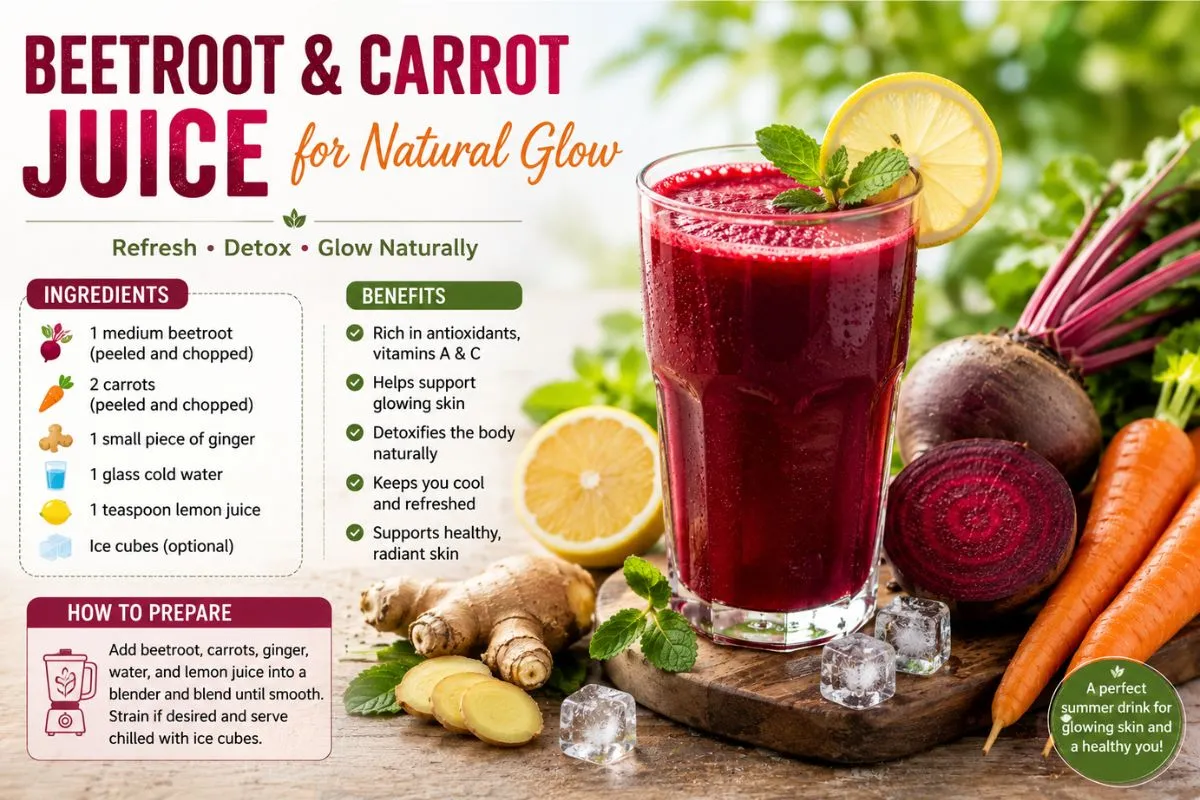 Beetroot and Carrot Juice for Natural Glow