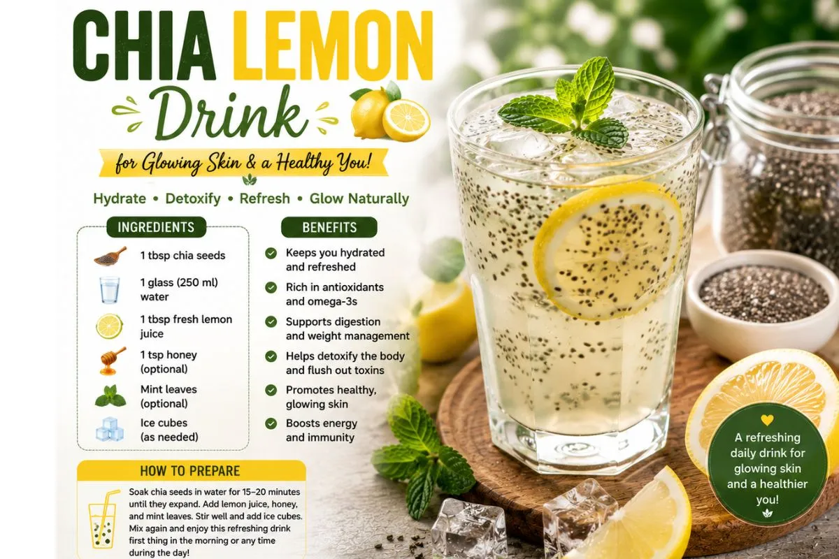 Chia Lemon Detox Water for Skin
