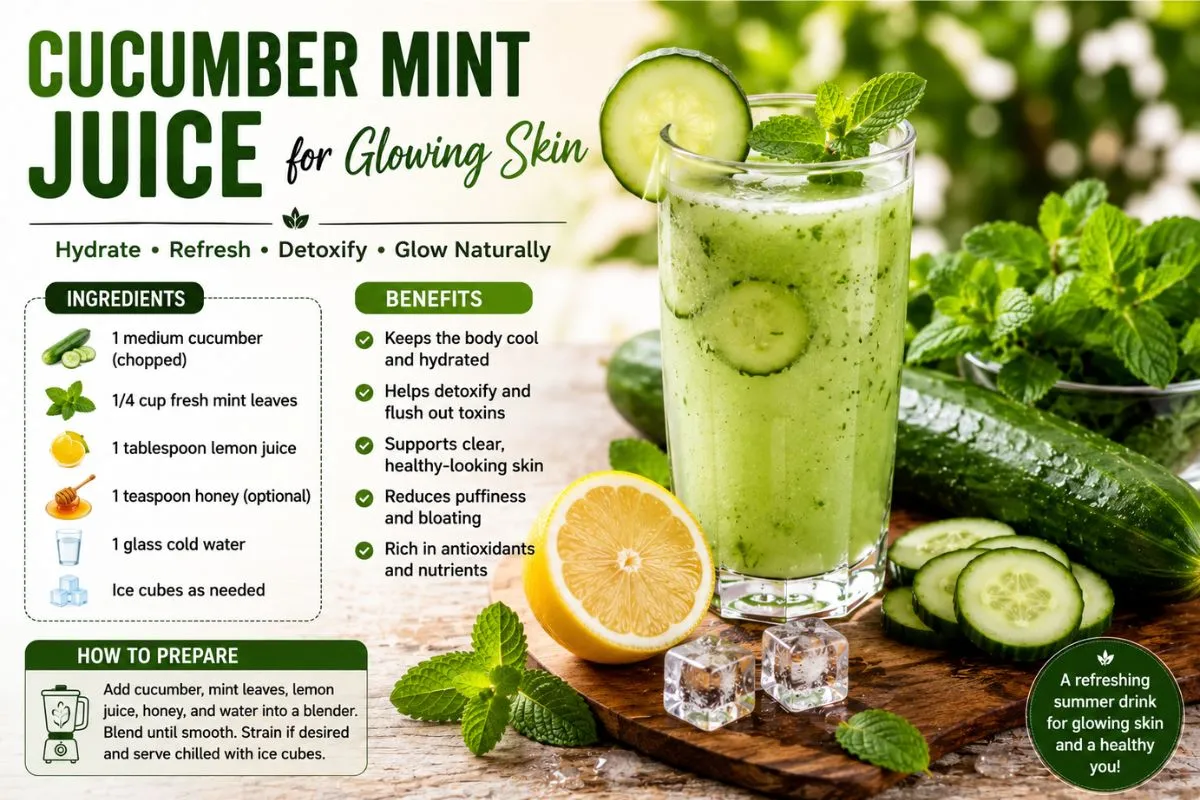 Cucumber Mint Detox Water | Face glow drink
