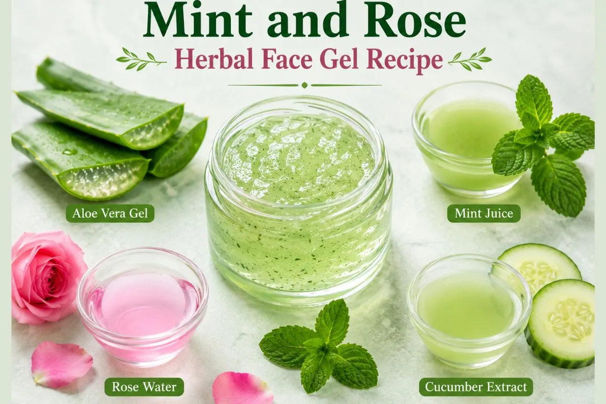 Mint and Rose Herbal Face Gel