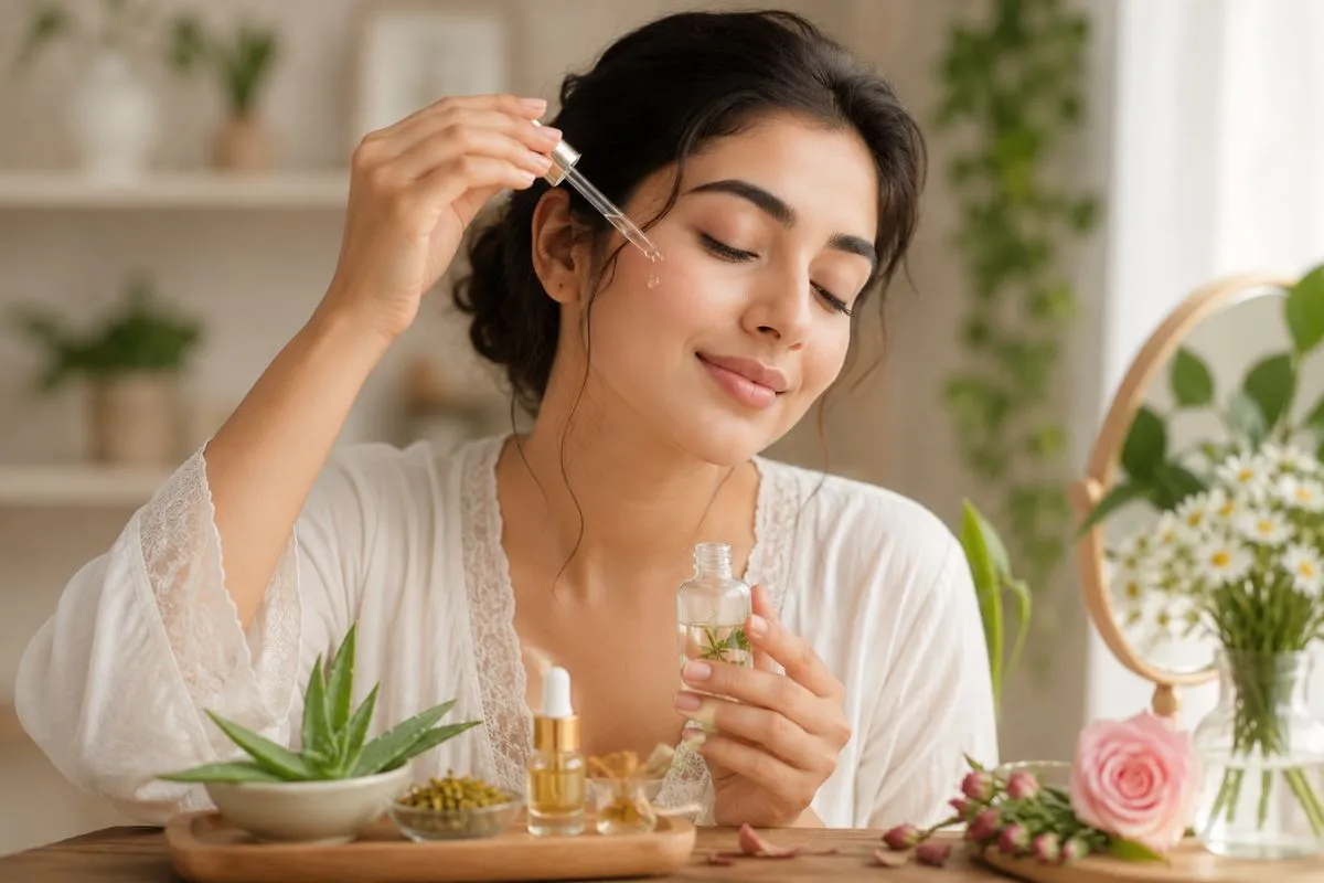 Natural face serum for glowing and healthy-looking skin