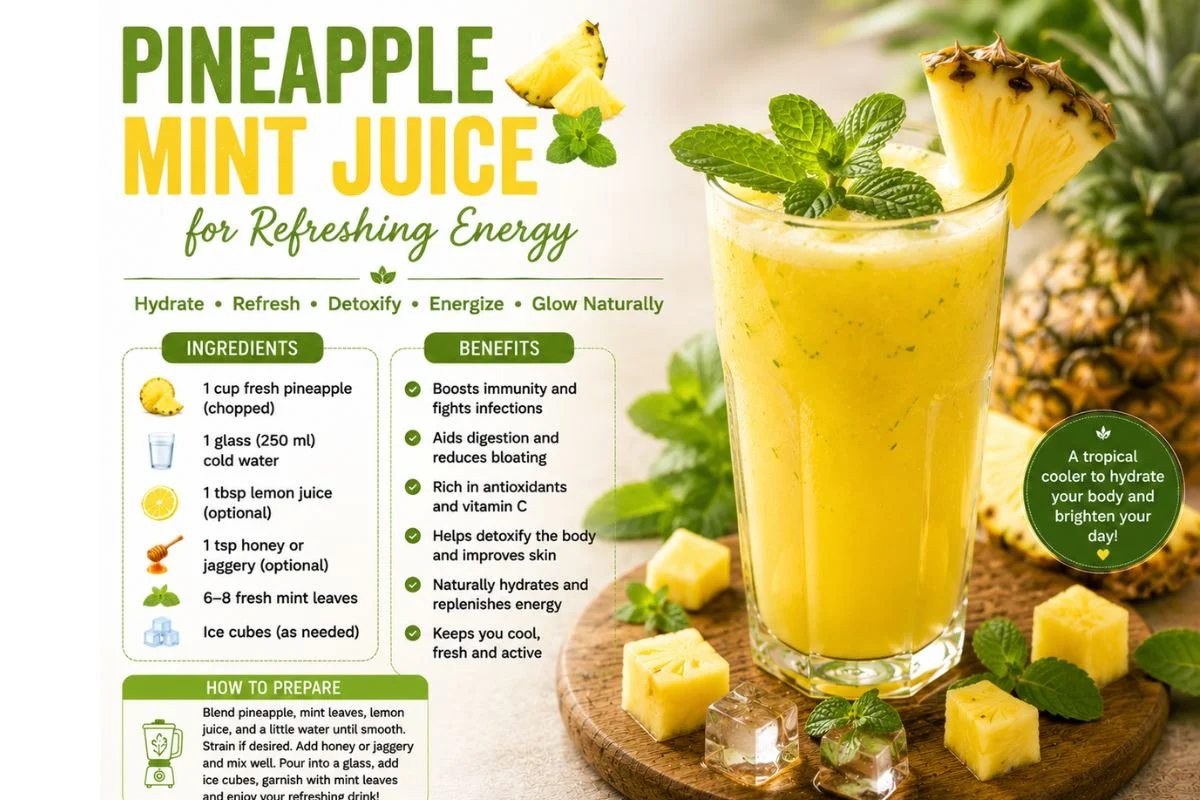 Pineapple Mint Juice for Clear Skin