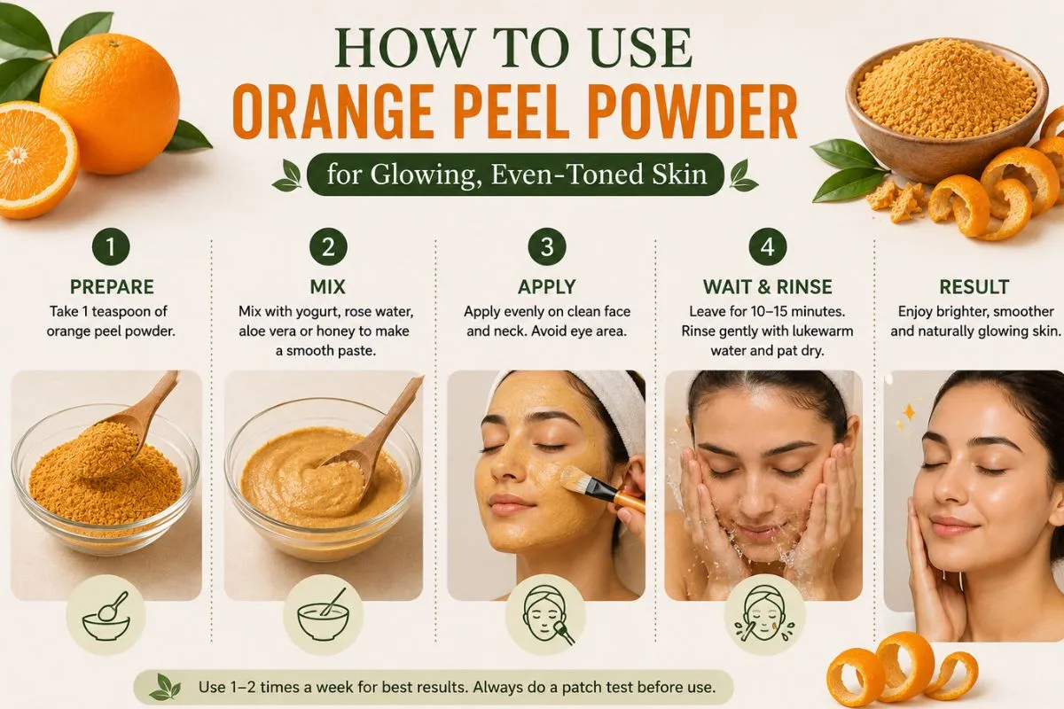 How to use orange peel powder for Pigmentation Safely