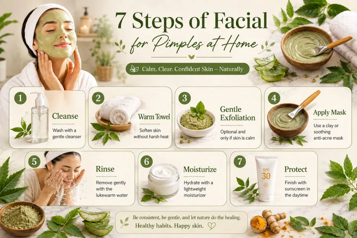 7-Step Facial for Pimples at Home