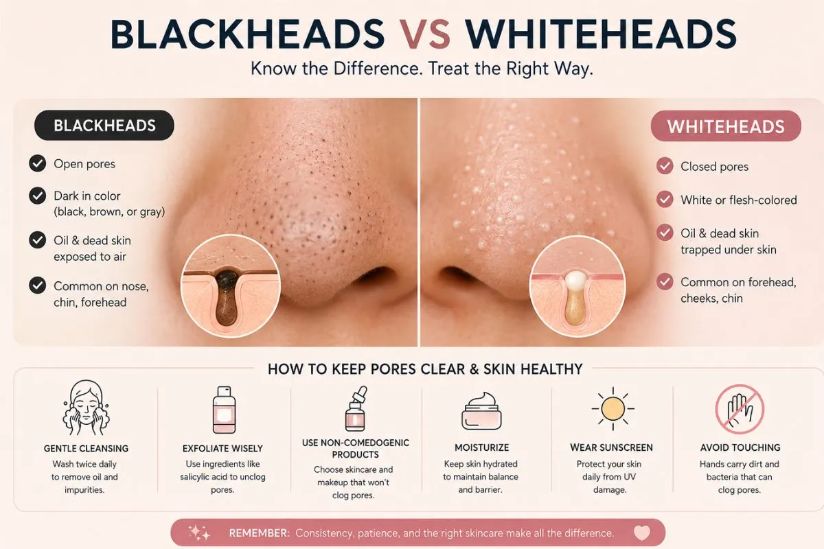 Whiteheads vs Blackheads: What Is the Difference?