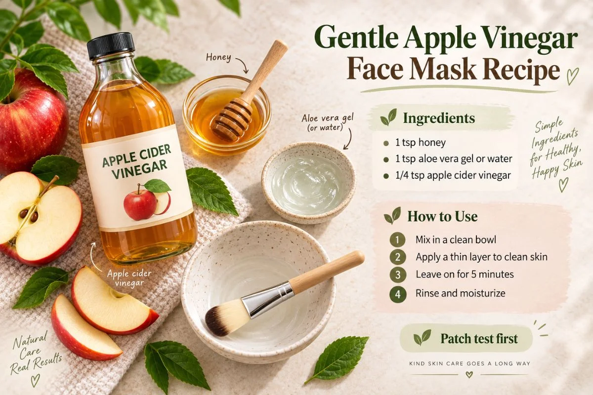 Gentle Apple Cider Vinegar and Honey Face Mask Recipe