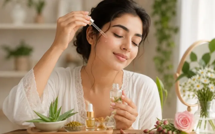 Natural face serum for glowing and healthy-looking skin