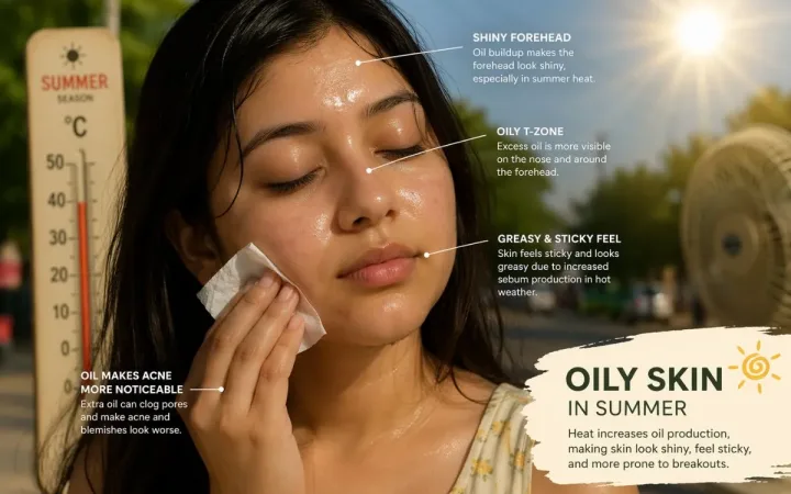 Oily skin in summer